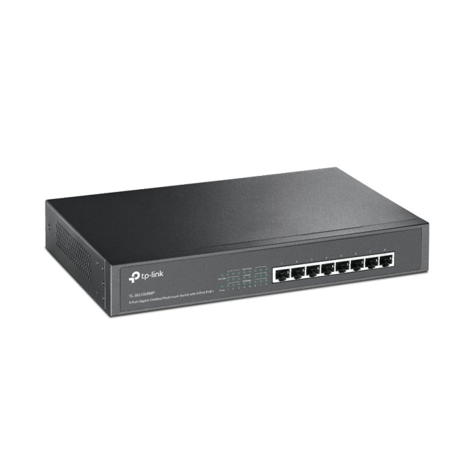 Коммутатор, TP-Link, TL-SG1008MP, настольный/стоеечный, 8 портов PoE (153 Вт), неуправляемый