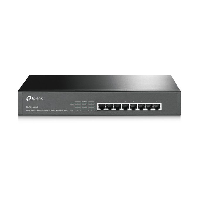 Коммутатор, TP-Link, TL-SG1008MP, настольный/стоеечный, 8 портов PoE (153 Вт), неуправляемый