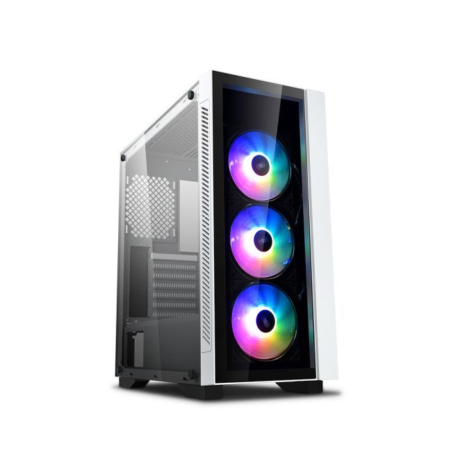 Компьютерный корпус, Deepcool, MATREXX 55 V3 ADD-RGB WH 3F, DP-ATX-MATREXX55V3-AR-WH-3F, E-ATX/ATX/Micro ATX, USB 3.0*1/2.0*2, HD-Audio+Mic, Кулер 3*120см ARGB, Высота процессорного кулера до 160мм, Длина VGA до 370мм, 2*3.5"/2+2*2.5", Сталь 0,6, 446х210х479мм, Без Б/П, Белый