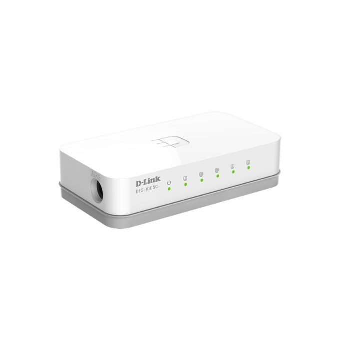 Коммутатор, D-Link, DES-1005C/B1A, Настольный, неуправляемый, 5 портов 10/100M RJ45, Корпус пластик