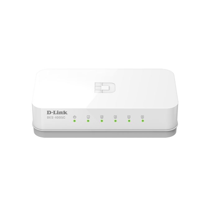 Коммутатор, D-Link, DES-1005C/B1A, Настольный, неуправляемый, 5 портов 10/100M RJ45, Корпус пластик