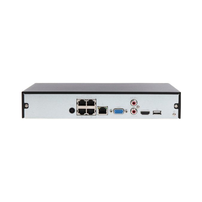 Сетевой видеорегистратор, Dahua, DHI-NVR1104HS-P-S3/H, 4 канала, Разрешение записи: до 12MP, Выходы видео: 1 x VGA, 1 x HDMI, Хранение информации: 1 SATA HDD, Поддержка мобильных платформ: IOS, Android, 4 PoE порта