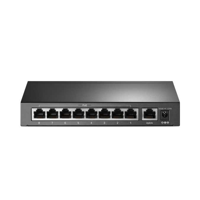 Коммутатор, TP-Link, TL-SF1009P, 9-портовый настольный 10/100 Мбит/с коммутатор с 8 портами PoE+ ( бюджет 65 Вт)