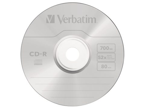 Диск CD-R, Verbatim, (43343) 700MB, 52х, 50шт в упаковке, Незаписанный