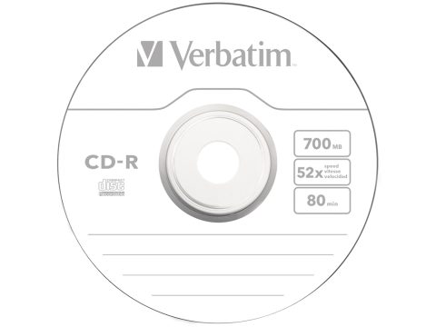 Диск CD-R, Verbatim, (43432) 700MB, 52х, 25шт в упаковке, Незаписанный