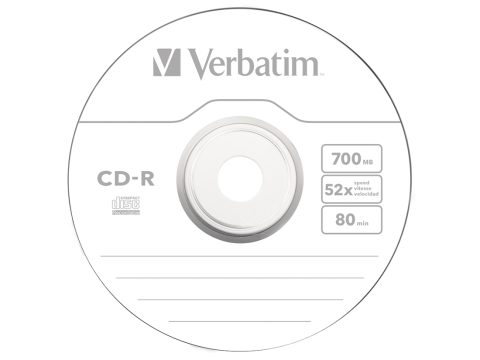 Диск CD-R, Verbatim, (43437) 700MB, 52х, 10шт в упаковке, Незаписанный