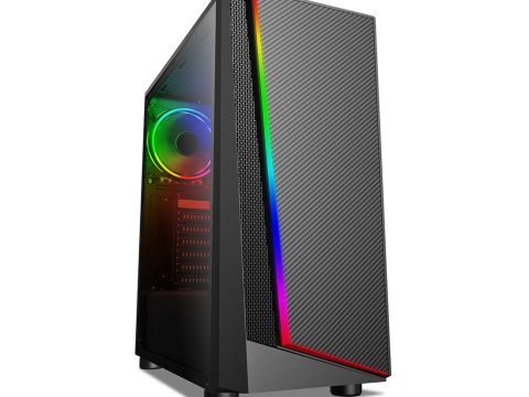 Компьютерный корпус, XG, Megatron, ATX, USB3.0*1/2.0*1, HD-Audio+Mic, Кулер 12см RGB, Высота процессорного кулера до 165мм, Длина VGA до 280мм, Сталь 0.5, Стеклянная боковая панель, 2*3.5"/2*2.5", RGB, 424x205x390мм, RGB, Чёрный, Без Б/П