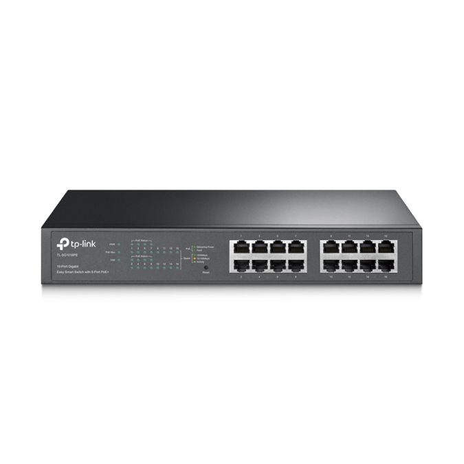 Коммутатор, TP-Link, TL-SG1016PE PoE+,16 портов 10/100/1000 Мбит/с с автосогласованием, авто-MDI/MDIX (разьёмы RJ45), РоЕ 150 Вт, Управляемый