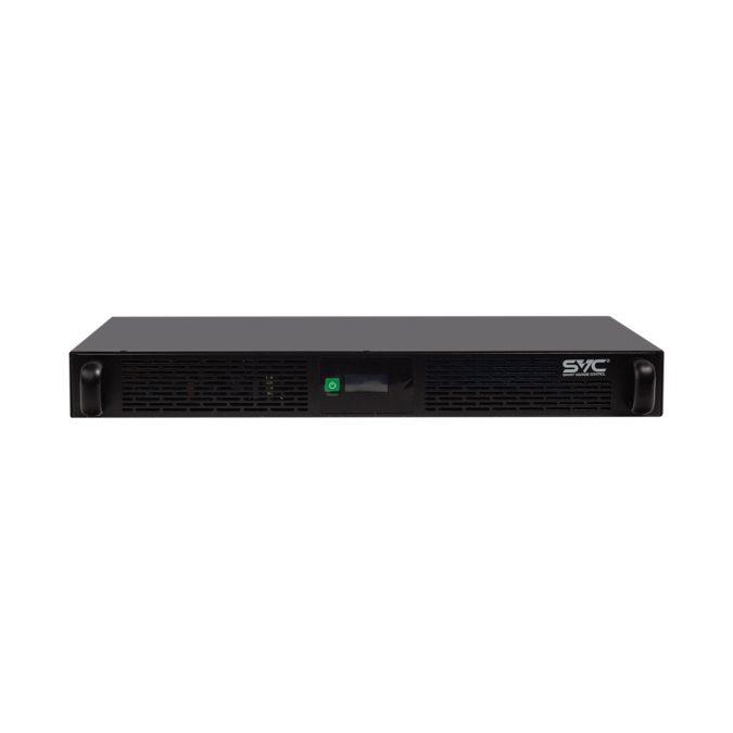 Источник бесперебойного питания, SVC, RTL-800-LCD, Мощность 800ВА/500Вт, RTL-серия, Стоечный 1U, LCD-дисплей, USB (технология Smart), Диапазон работы AVR:160-260В, Бат.:12.8В/5Ah*3шт., Вых: 2 IEC + клеммная колодка, Чёрный