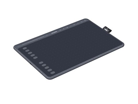 Графический планшет, Huion, HS611, Разрешение 5080 lpi, Чувствительность к нажатию 8192, Интерфейс USB-С, Рабочая область 258,4*161,5 мм. (10,1"x6,35"), Серый