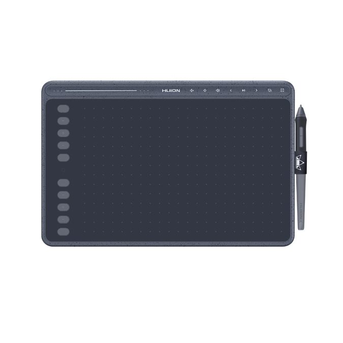 Графический планшет, Huion, HS611, Разрешение 5080 lpi, Чувствительность к нажатию 8192, Интерфейс USB-С, Рабочая область 258,4*161,5 мм. (10,1"x6,35"), Серый