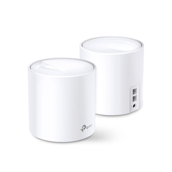 Беспроводная MESH-система Wi-Fi, TP-Link, Deco X20 (2-pack), AX1800, Wi-Fi 6, 802.11a/b/g/n/ac/ax, 2,4 ГГц/5 ГГц, 2 порта 10/100/1000M WAN/LAN, 2 модуля в комплекте