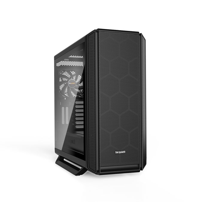 Компьютерный корпус, Bequiet!, Silent Base 802, BGW39, Mid Tower, E-ATX/ATX/M-ATX/Mini-ITX, USB 3.2 Type-C*1, USB 3.2 Type-A*2, Hd Audio/Mic, 3*140 мм Pure Wings 2, Высота процессорного куллера до 185 мм, Длина VGA до 432 мм, 3*3.5"/7*2.5", Сталь/Пластик, Закаленное стекло, 539*281*553 мм, Без Б/П, Черный