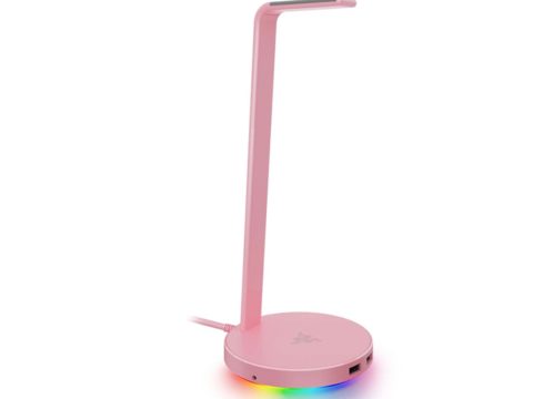 Подставка для наушников, Razer, Base Station V2 Chroma, RC21-01510200-R3M1, 2*USB 3.1, Razer Chroma RGB, Алюминиевая конструкция, Противоскользящая основа, Розовый