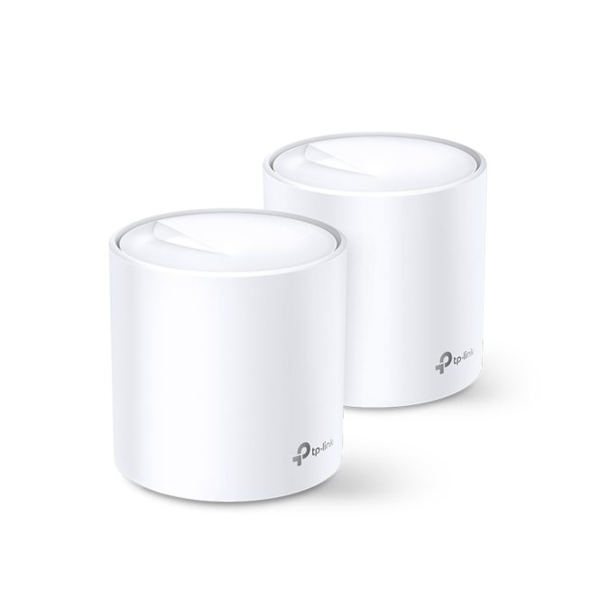 Беспроводная MESH-система Wi-Fi, TP-Link, Deco X60(2-pack), AX5400, Wi-Fi 6, 2,4 ГГц/5 ГГц, 802.11a/b/g/n/ac/ax, 2 порта 10/100/1000M WAN/LAN, 2 модуля в комплекте