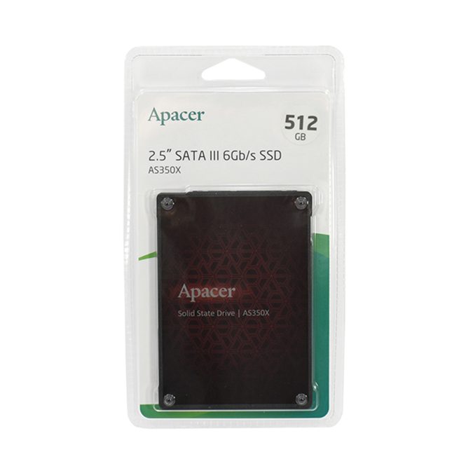 Твердотельный накопитель SSD, Apacer, AS350X AP512GAS350XR-1, 512 GB, SATA, 560/540 Мб/с