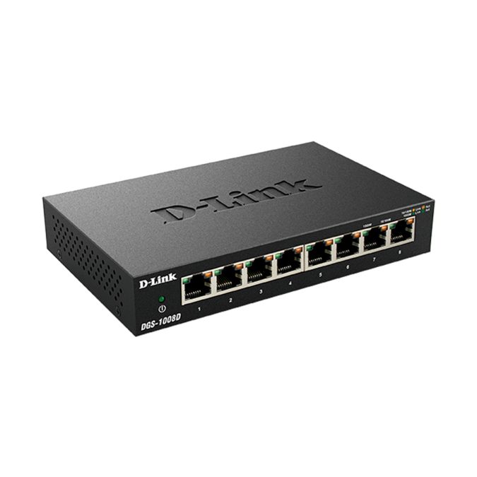 Коммутатор, D-Link, DGS-1008D/K2A, Настольный, неуправляемый, 8 портов 10/100/1000М, Корпус металл