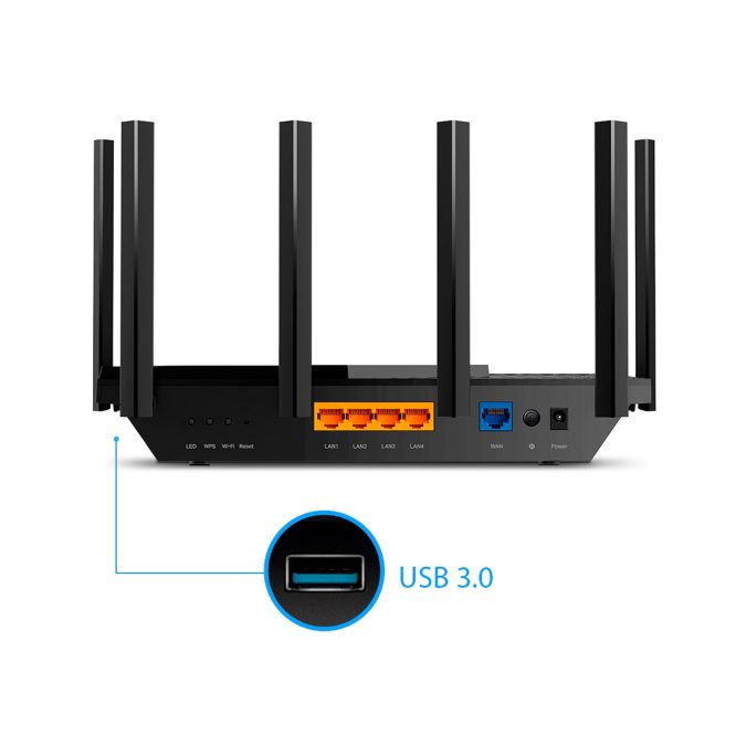 Маршрутизатор, TP-Link, Archer AX73, IEEE 802.11a/b/g/n/ac/ax, 5 ГГц, 2,4 ГГц, 6 антенн, 44 MU-MIMO, OFDMA, Wi-Fi 6, 1 порт WAN/LAN 2,5 Гбит/с, 1 гигабитный порт WAN/LAN, 4 гигабитных порта LAN, 1 порт USB 3.0, АХ5400