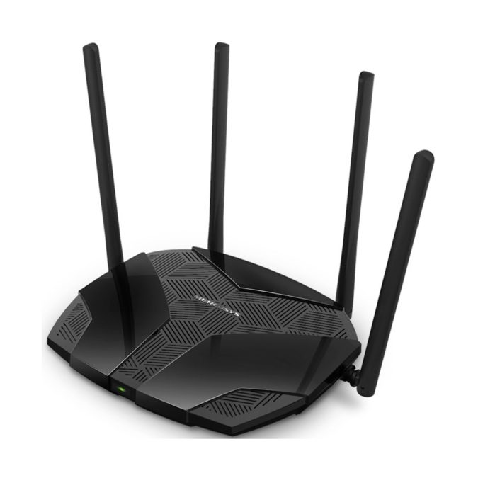 Маршрутизатор, Mercusys, MR70X, 802.11a/b/g/n/ac/ax, AX1800, 1 гигабитный порт WAN + 3 гигабитных порта LAN, 4 фиксированные антенны 5 дБи
