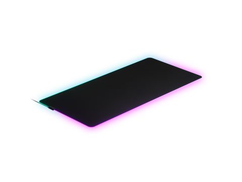Коврик для компьютерной мыши, Steelseries, QCK Prism Cloth - QCK Prism Cloth - 3XL, 63511, Подсветка RGB, 1220x590x4 мм, Резиновая основа, Тканевая поверхность, Склеивание, Гладкая поверхность, Чёрный