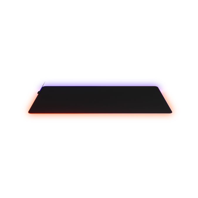 Коврик для компьютерной мыши, Steelseries, QCK Prism Cloth - QCK Prism Cloth - 3XL, 63511, Подсветка RGB, 1220x590x4 мм, Резиновая основа, Тканевая поверхность, Склеивание, Гладкая поверхность, Чёрный