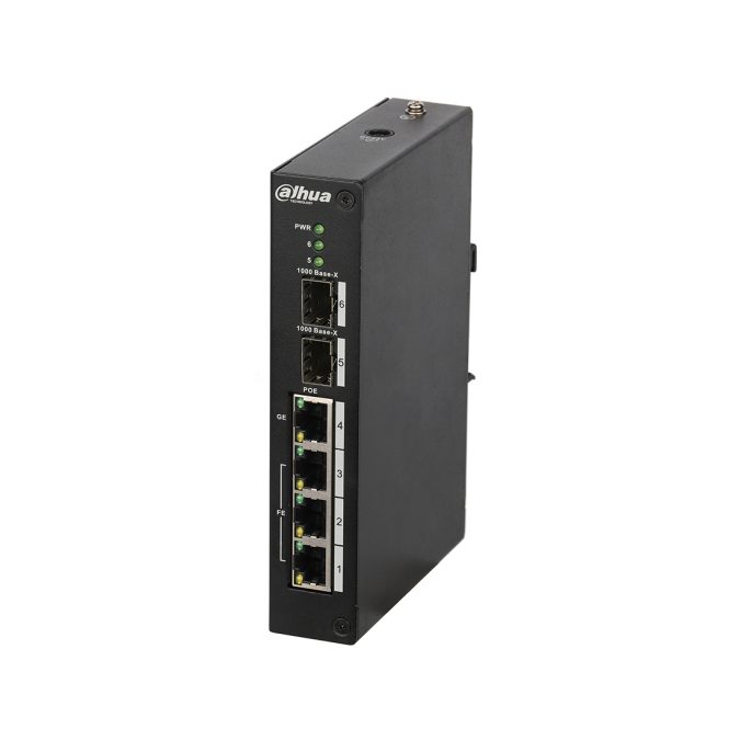 Коммутатор, Dahua, DH-PFS3206-4P-96, Индустриальный, Интерфейсы 2 порта 1000 Base-X 1 порт 10/100/1000 Base-T(Hi-PoE/PoE+/PoE) 3 порта 10/100 Base-T (PoE+/PoE)