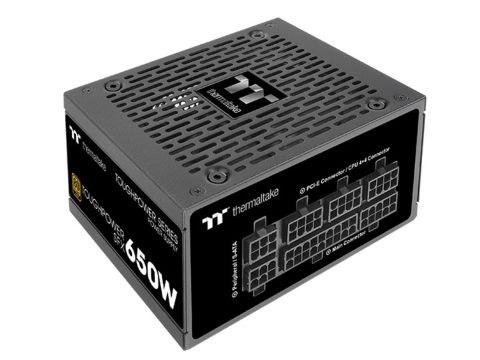 Блок питания, Thermaltake, Toughpower SFX 550W, PS-STP-0550FNFAGE-1, 550W, SFX, Gold, APFC, 20+4 pin, 4+4pin, 3*Sata, 2*Molex, 2*PCI-E 6+2 pin, FDD, Modular, Вентилятор 9 см, Чёрный