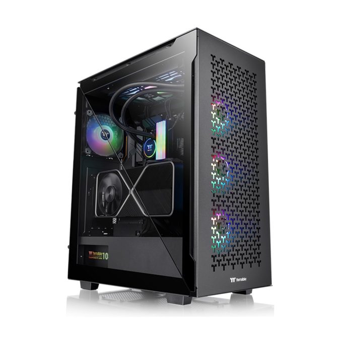 Компьютерный корпус, Thermaltake, Divider 500 TG Air, CA-1T4-00M1WN-02, Mid-tower, ATX/M-ATX/Mini-ITX, USB 3.2 (Gen 2) Type-C*1, USB 3.0*2, HD Audio, 2*120мм, 2*3,5"/7*2,5", Сталь, 2*Закаленное стекло 3мм, 530*230*466мм, Без Б/П, Черный