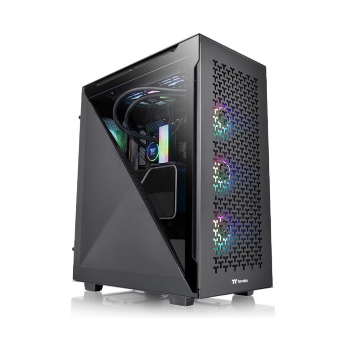Компьютерный корпус, Thermaltake, Divider 500 TG Air, CA-1T4-00M1WN-02, Mid-tower, ATX/M-ATX/Mini-ITX, USB 3.2 (Gen 2) Type-C*1, USB 3.0*2, HD Audio, 2*120мм, 2*3,5"/7*2,5", Сталь, 2*Закаленное стекло 3мм, 530*230*466мм, Без Б/П, Черный