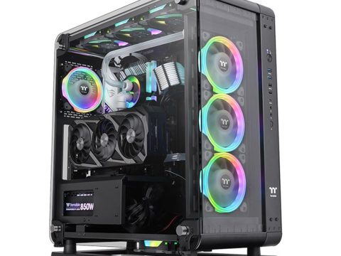 Компьютерный корпус, Thermaltake, Core P6 TG, CA-1V2-00M1WN-00, Mid Tower, ATX/M-ATX/Mini-ITX/CEB, Type-C*1, USB 3.0*2,USB 2.0*2, HD Audio, Высота процессорного куллера до 180мм, Длина VGA до 458мм, 4*3,5"/8*2,5", Сталь, 3*Закаленное стекло 4мм, 565*255*530мм, Без Б/П, Чёрный