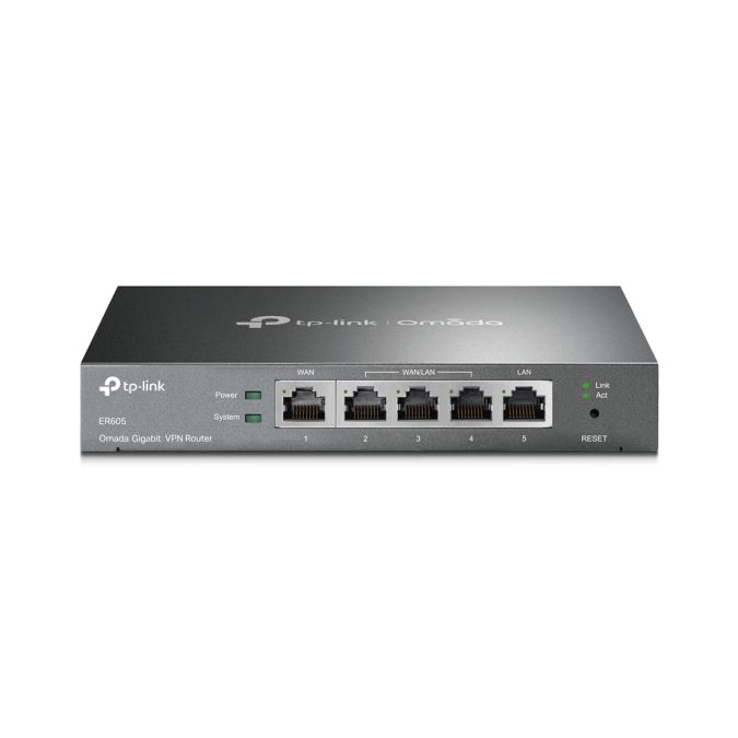 Маршрутизатор Multi-WAN VPN, TP-Link, ER605, 1 фиксированный гигабитный порт WAN, 1 фиксированный гигабитный порт LAN, 3 переключаемых гигабитных порта WAN/LAN