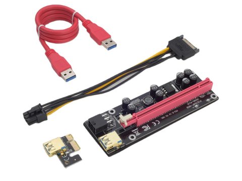 Плата расширения, X-Game, R-P3C-009c, два 6-контактных+ 4-контактный разъема, USB-кабель (60 см) красный, Вес 100 г/шт., Напряжение 3 В, 8 конденсаторов, Позолоченный USB, 7. Прорезь для металлического щита, Сумка на молнии из ПВХ