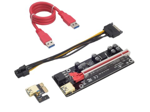 Плата расширения, X-Game, R-010s-009с plus, два 6-контактных и 4-контактный разъем, USB-кабель (60 см) красный, Вес 100 г/шт., Напряжение 3 В, 8 конденсаторов, Позолоченный USB, Прорезь для металлического щита, Лампы для скачек, Сумка на молнии из ПВХ