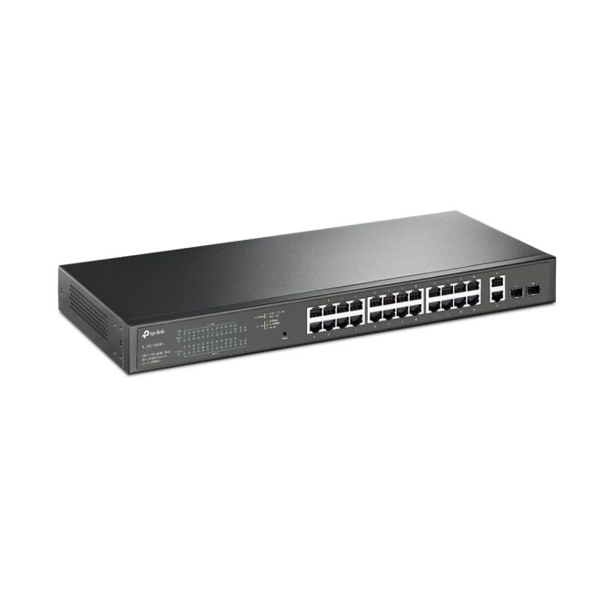 Коммутатор, TP-Link, TL-SG1428PE, управляемый L2, 19-дюймовый стоечный Easy Smart, 24 порта 10/100/1000M RJ45, 24 PoE+ порта, 2 слота SFP, бюджет 250W