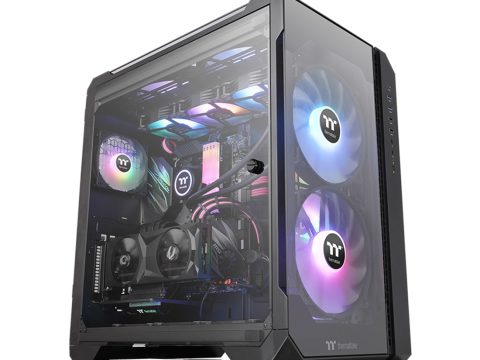 Компьютерный корпус, Thermaltake, View 51 TG ARGB, CA-1Q6-00M1WN-00, Full Tower, Mini-ITX/M-ATX/ATX/E-ATX, USB 3.1*1/2.0*2/3.0*3, HD-Audio, 2*200мм ARGB Fan/120mm ARGB Fan, Высота процессорного куллера до 175 мм, Длина VGA до 440 мм, 4*2.5"/2*3.5", Сталь, 4мм Закаленное стекло*3, 550*315*525 мм, Без Б/П, Чёрный