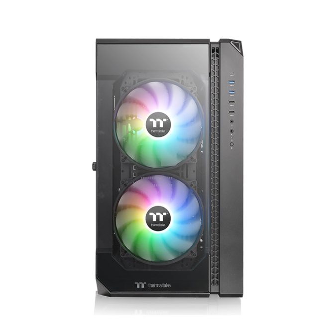 Компьютерный корпус, Thermaltake, View 51 TG ARGB, CA-1Q6-00M1WN-00, Full Tower, Mini-ITX/M-ATX/ATX/E-ATX, USB 3.1*1/2.0*2/3.0*3, HD-Audio, 2*200мм ARGB Fan/120mm ARGB Fan, Высота процессорного куллера до 175 мм, Длина VGA до 440 мм, 4*2.5"/2*3.5", Сталь, 4мм Закаленное стекло*3, 550*315*525 мм, Без Б/П, Чёрный