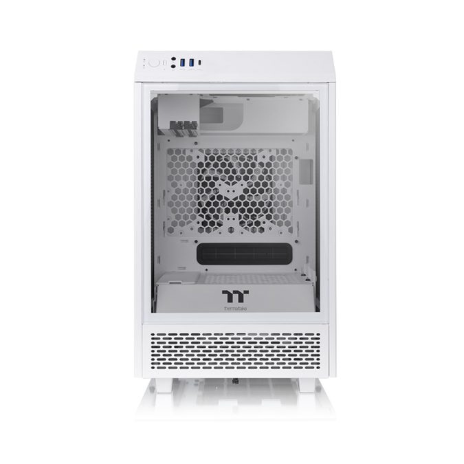 Компьютерный корпус, Thermaltake, The Tower 100 Snow, CA-1R3-00S6WN-00, Mini Tower, Mini-ITX, USB 3.2 (Gen 2) Type-C*1, USB 3.0*2, 2*120 мм, 2*2,5"/2*3,5", Максимальная длина видеокарты 330мм, Максимальная высота процессорного кулера 190мм, Сталь, Закаленное стекло*3, 462.8*266*266мм, Без Б/П, Белый