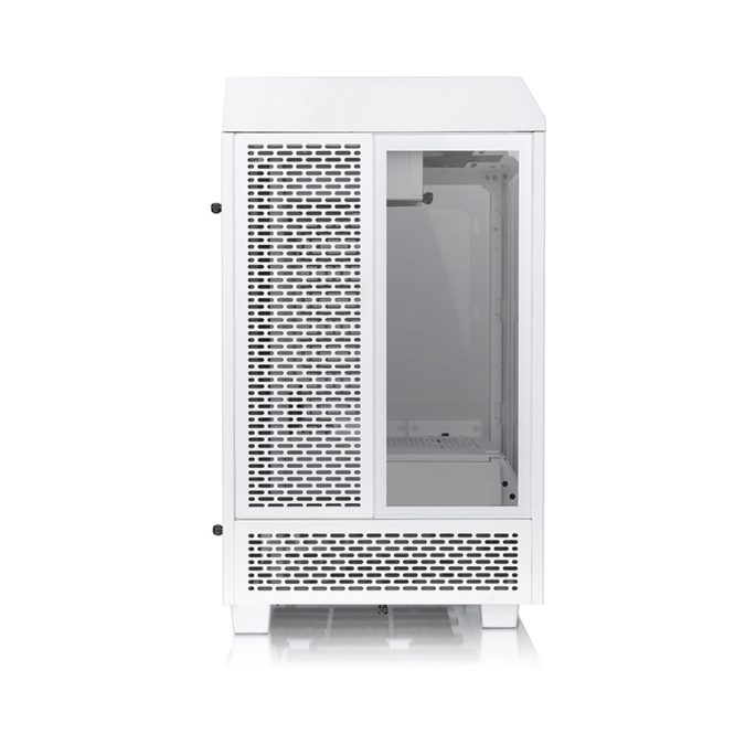 Компьютерный корпус, Thermaltake, The Tower 100 Snow, CA-1R3-00S6WN-00, Mini Tower, Mini-ITX, USB 3.2 (Gen 2) Type-C*1, USB 3.0*2, 2*120 мм, 2*2,5"/2*3,5", Максимальная длина видеокарты 330мм, Максимальная высота процессорного кулера 190мм, Сталь, Закаленное стекло*3, 462.8*266*266мм, Без Б/П, Белый