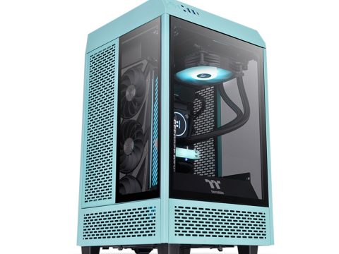 Компьютерный корпус, Thermaltake, The Tower 100 Turquoise, CA-1R3-00SBWN-00, Mini Tower, Mini-ITX, USB 3.2 (Gen 2) Type-C*1, USB 3.0*2, 2*120 мм, 2*2,5"/2*3,5", Максимальная длина видеокарты 330мм, Максимальная высота процессорного кулера 190мм, Сталь, Закаленное стекло*3, 462.8*266*266мм, Без Б/П, Бирюзовый