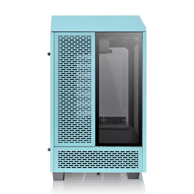 Компьютерный корпус, Thermaltake, The Tower 100 Turquoise, CA-1R3-00SBWN-00, Mini Tower, Mini-ITX, USB 3.2 (Gen 2) Type-C*1, USB 3.0*2, 2*120 мм, 2*2,5"/2*3,5", Максимальная длина видеокарты 330мм, Максимальная высота процессорного кулера 190мм, Сталь, Закаленное стекло*3, 462.8*266*266мм, Без Б/П, Бирюзовый