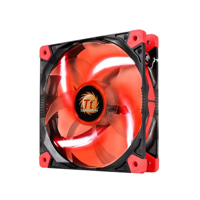 Кулер для компьютерного корпуса,Thermaltake, Luna 12 LED Red, CL-F017-PL12RE-A, 120мм, 1200 об.мин, Габариты 120х120х25мм, Чёрный