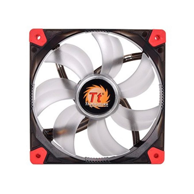 Кулер для компьютерного корпуса,Thermaltake, Luna 12 LED Red, CL-F017-PL12RE-A, 120мм, 1200 об.мин, Габариты 120х120х25мм, Чёрный