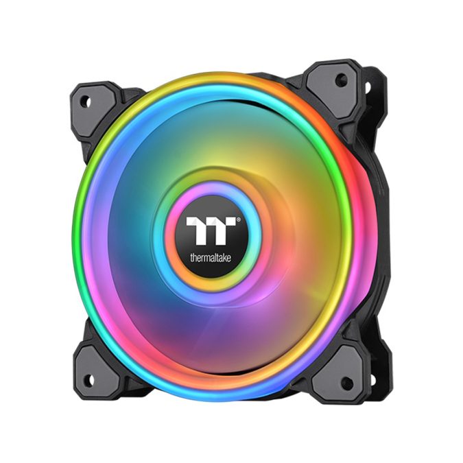Кулер для компьютерного корпуса,Thermaltake, Riing Quad 14 RGB, CL-F089-PL14SW-C, RGB 140мм вентилятор, 500-1400 об.мин, 40.9 CFM, 25 dB(A), 9 Pin, 140х140х25мм, Черный
