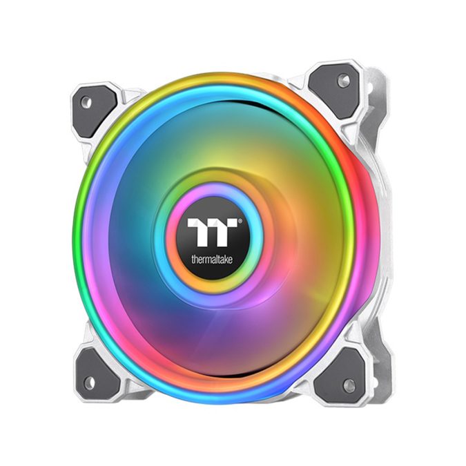 Кулер для компьютерного корпуса,Thermaltake, Riing Quad 12 RGB, CL-F100-PL12SW-C, RGB 120мм вентилятор, 500-1500 об.мин, 40.9 CFM, 25 dB(A), 9 Pin, 120х120х25мм, Белый