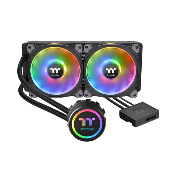 Кулер с водяным охлаждением, Thermaltake Floe DX RGB 280, CL-W257-PL14SW-A, Intel LGA 2066/2011-3/2011/1700/1200/1156/115x и AMD AM5/AM4/FM2/FM1/AM3+/AM3/AM2+/AM2, TDP 300W, 2*140мм вентилятора, Подсветка RGB, 500-1400 R.P.M, 60.87 CFM, 19.8-26.2dB(A), 9p