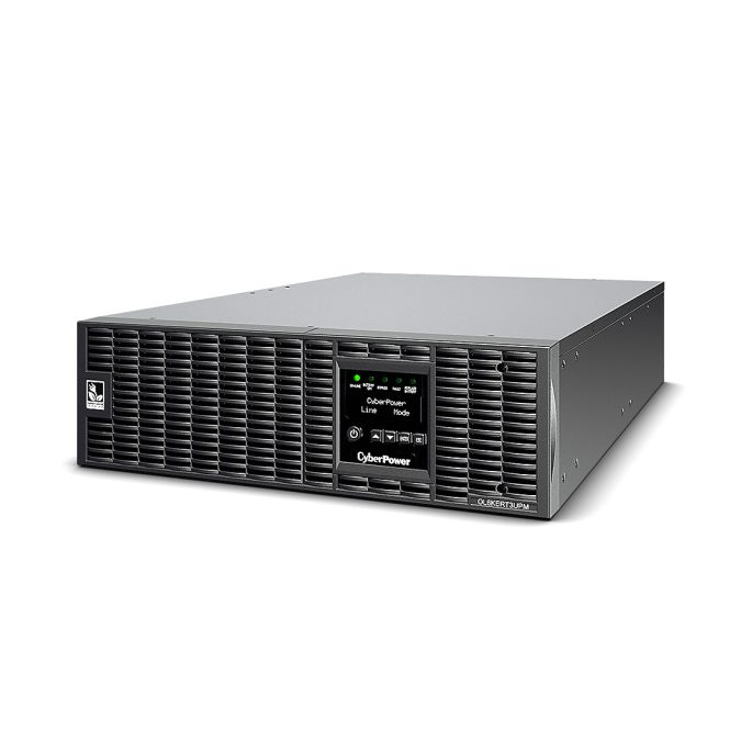 Источник бесперебойного питания, CyberPower, OL6KERT3UPM, Мощность 6000ВА/6000Вт, OL-серия, On-Line, Стоечный 3U, LCD/Smart/USB/RJ11/RJ45/EPO/2*Relay/RS232/Сухие контакты, AVR: 200-240В, Без АКБ, Вых: 4xIEC C13/2хIEC C19/Клеммная колодка, Чёрный