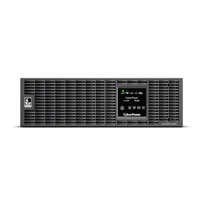 Источник бесперебойного питания, CyberPower, OL6KERT3UPM, Мощность 6000ВА/6000Вт, OL-серия, On-Line, Стоечный 3U, LCD/Smart/USB/RJ11/RJ45/EPO/2*Relay/RS232/Сухие контакты, AVR: 200-240В, Без АКБ, Вых: 4xIEC C13/2хIEC C19/Клеммная колодка, Чёрный