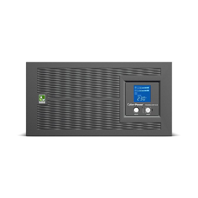 Источник бесперебойного питания, CyberPower, PR6000ELCDRTXL5U, Мощность 6000ВА/4500Вт, PR-серия, Линейно-интерактивный, Стоечный 5U, LCD/Smart/USB/RJ11/RJ/45/RS232/EPO/Serial, AVR: 167-288В, АКБ 12В/9Ач*16шт, Вых: 8xIEC C13/2xIEC C19/1xКлеммный блок, Чёрный