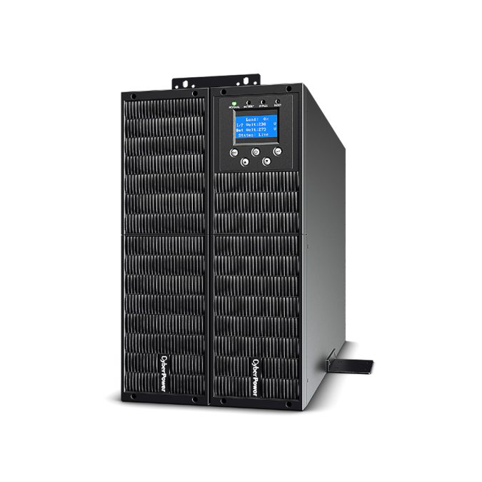 Источник бесперебойного питания, CyberPower, OLS10000ERT6U, Мощность 10000ВА/9000Вт, OLS-серия, On-Line, Стоечный 6U, LCD/Smart/USB/RS232/EPO, AVR: 110-276В, АКБ 12В/9Ач*20 шт., Вых: Клеммная колодка, Чёрный