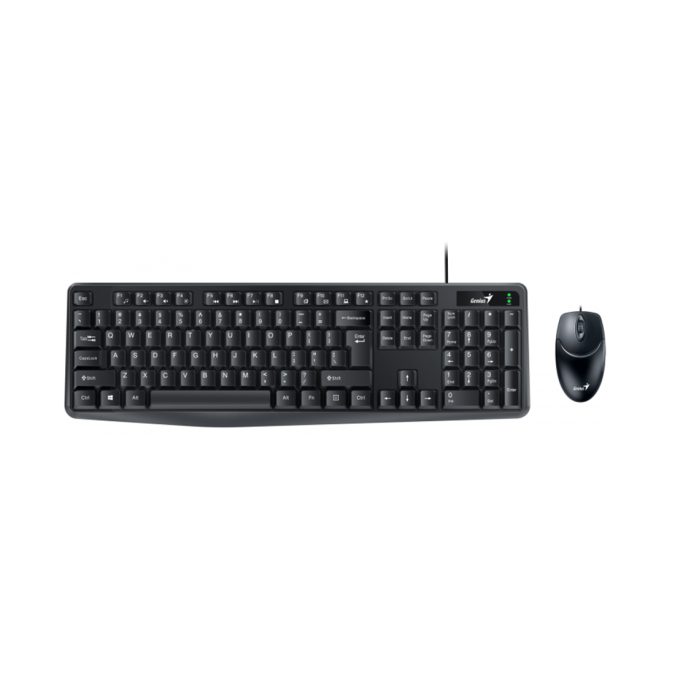 Комплект Клавиатура + Мышь, Genius, KM-170, USB, Длина кабеля 150см, Рус/Англ/Каз, Чёрный
